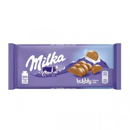 Milka ciocolata bubbly cu lapte 90g
