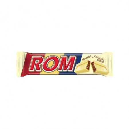 Rom baton alb cu arahide si caramel sarat 44g