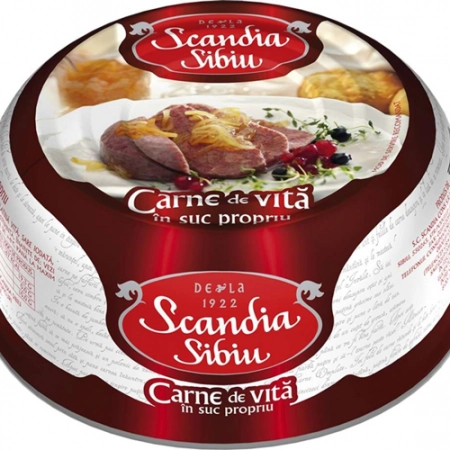 Scandia carne de vita in suc propriu 300g