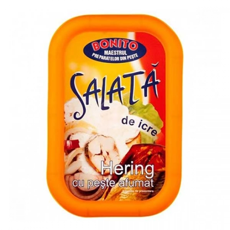 Bonito salata cu icre hering si peste afumat 150g