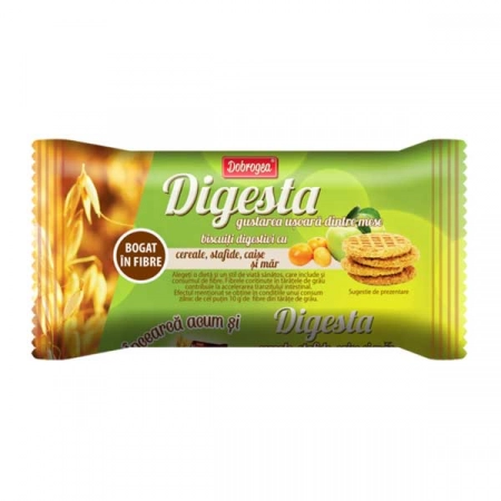 Dobrogea Digesta biscuiti cu cereale, stafide, caise si mar 10buc x 82g