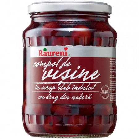Raureni compot de visine cu samburi 720g