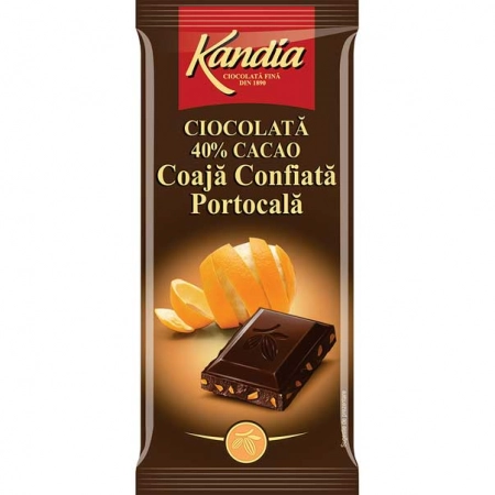 Kandia ciocolata amaruie cu portocala 80g