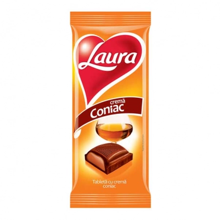 Laura ciocolata cu lapte si crema de coniac 95g