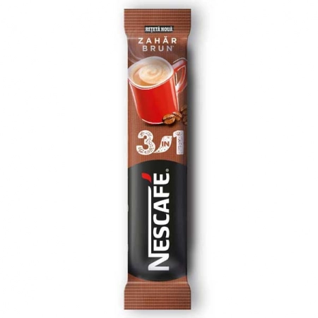 Nescafe 3 in 1 zahar brun 16.5g x 24buc