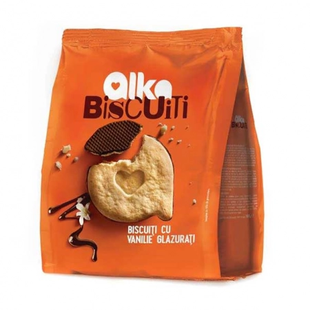 Alka biscuiti cu vanilie glazurati 180g