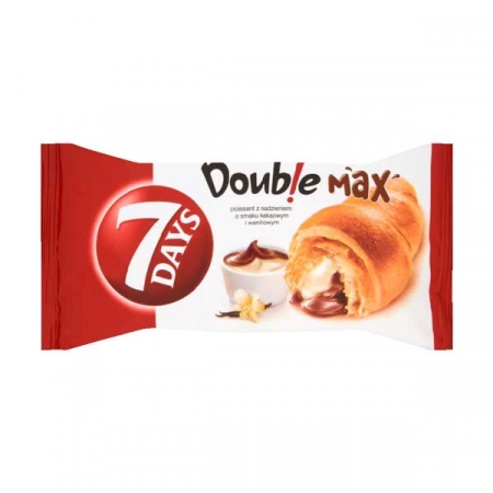 7 Days croissant dublu cacao si vanilie 80g
