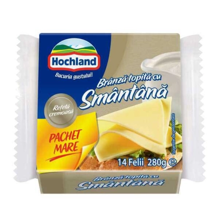 Hochland branza topita cu smantana (felii) 280g