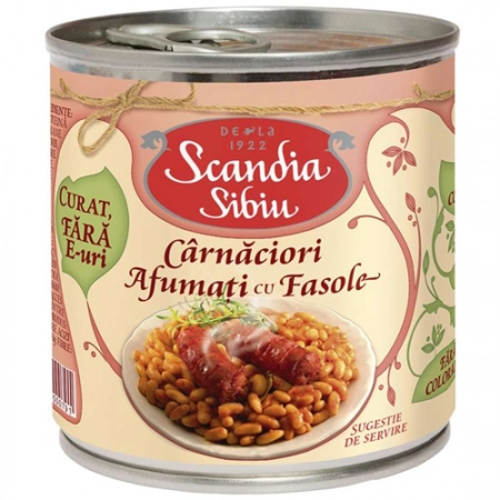 Scandia carnaciori afumati cu fasole 400g