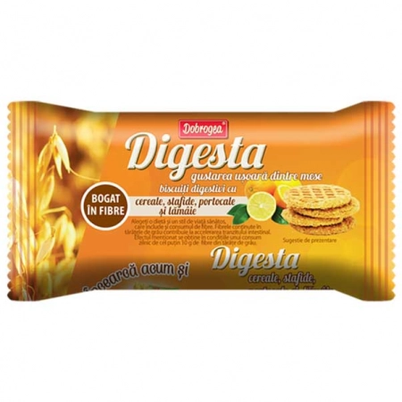 Dobrogea Digesta biscuiti cu cereale, stafide, portocale si lamaie 10buc x 84g