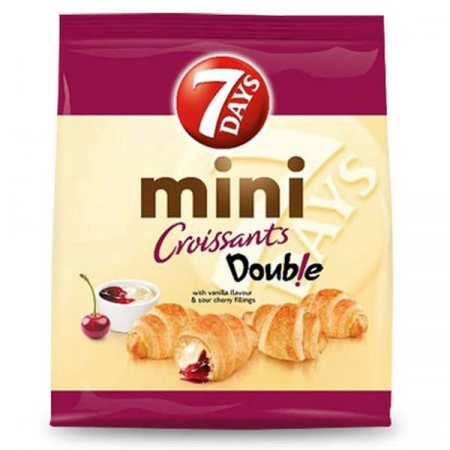 7 Days mini croissant cu vanilie si visine 185g