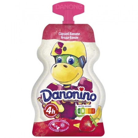 Danonino iaurt de baut cu capsuni si banane 70g