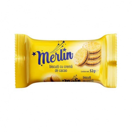 Dobrogea Merlin biscuiti cu crema de cacao 18buc x 52g