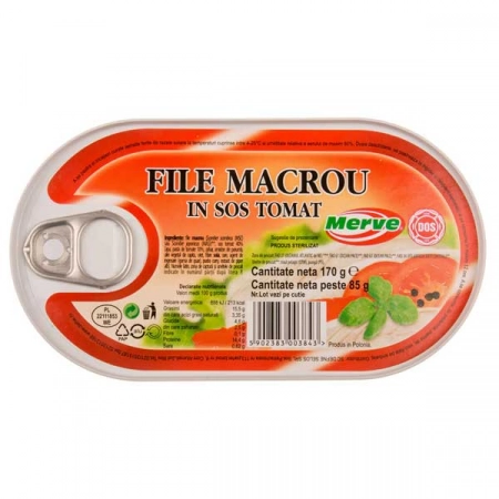 Merve file macrou in sos tomat 170g