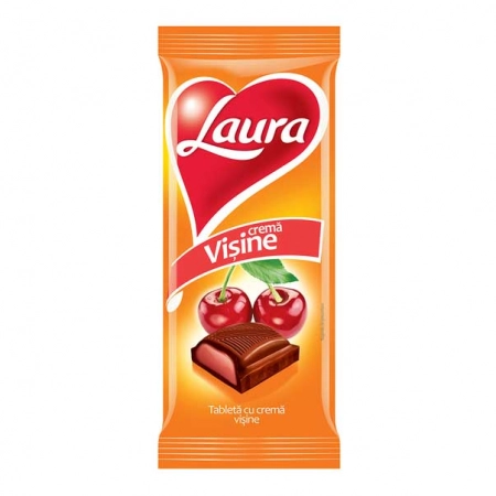 Laura ciocolata cu lapte si crema de visine 95g