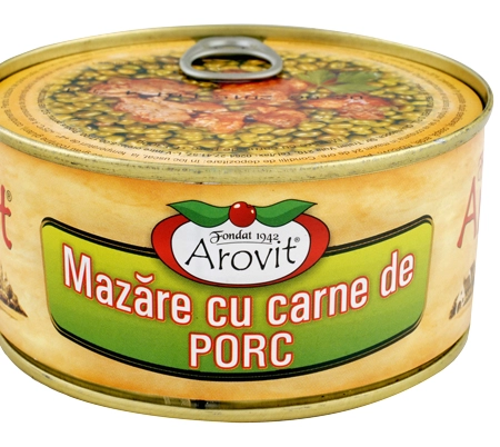 Arovit mazare cu carne porc 300g
