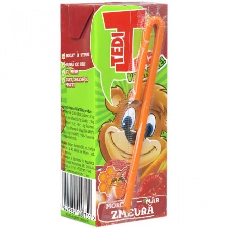 Tedi suc cu morcov, zmeura si mar 200ml