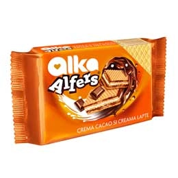 Alfers napolitane cu crema de cacao si lapte 170g