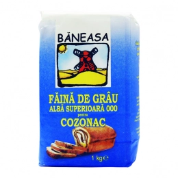Baneasa faina de grau alba superioara 000 pentru cozonac 1kg
