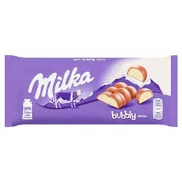Milka ciocolata bubbly alba 100g