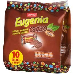 Dobrogea eugenia original family cu  crema de cacao si biscuit cu cacao 360g