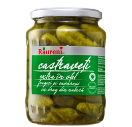 Raureni castraveti in otet 3-6cm 680g