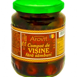 Arovit compot de visine fara samburi 570g