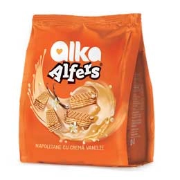 Alfers napolitane cu crema de vanilie 180g