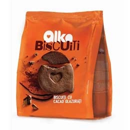 Alka biscuiti cu cacao glazurati 180g