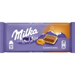 Milka ciocolata cu lapte si crema caramel 100g