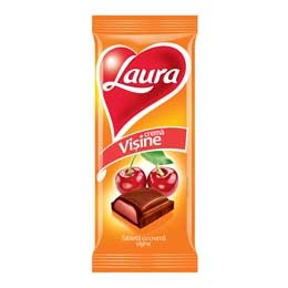 Laura ciocolata cu lapte si crema de visine 95g