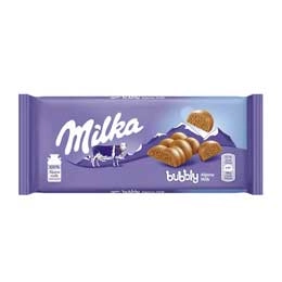 Milka ciocolata bubbly cu lapte 90g