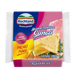 Hochland branza topita cu sunca (felii) 280g