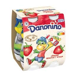 Danonino iaurt de baut cu capsuni 4x100g