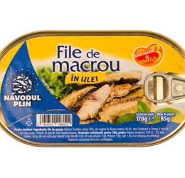 Navodul plin file de macrou in ulei  de floarea soarelui 170g