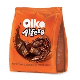 Alfers napolitane cu crema de cacao glazurate 180g