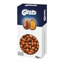 Gusto stafide invelite in ciocolata cu lapte la cutie 80g