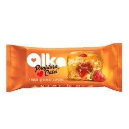 Alka prajitura casei cu vanilie si gem capsuni 35g
