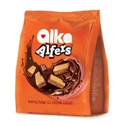 Alfers napolitane cu crema de cacao 180g