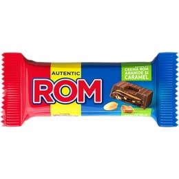 Rom baton ciocolata cu arahide si caramel 29g