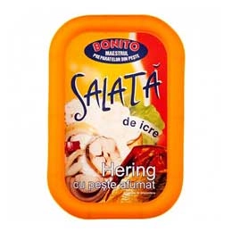 Bonito salata cu icre hering si peste afumat 310g