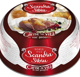 Scandia carne de vita in suc propriu 300g