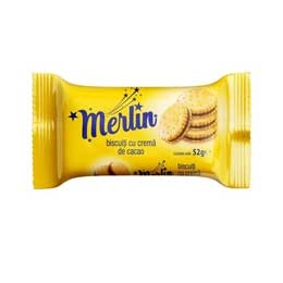 Dobrogea Merlin biscuiti cu crema de cacao 18buc x 52g