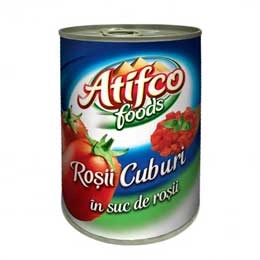 Atifco rosii cuburi in suc de rosii cutie 400g