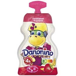 Danonino iaurt de baut cu capsuni si banane 70g
