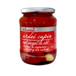 Raureni ardei capia copti si decojiti  in otet 670g